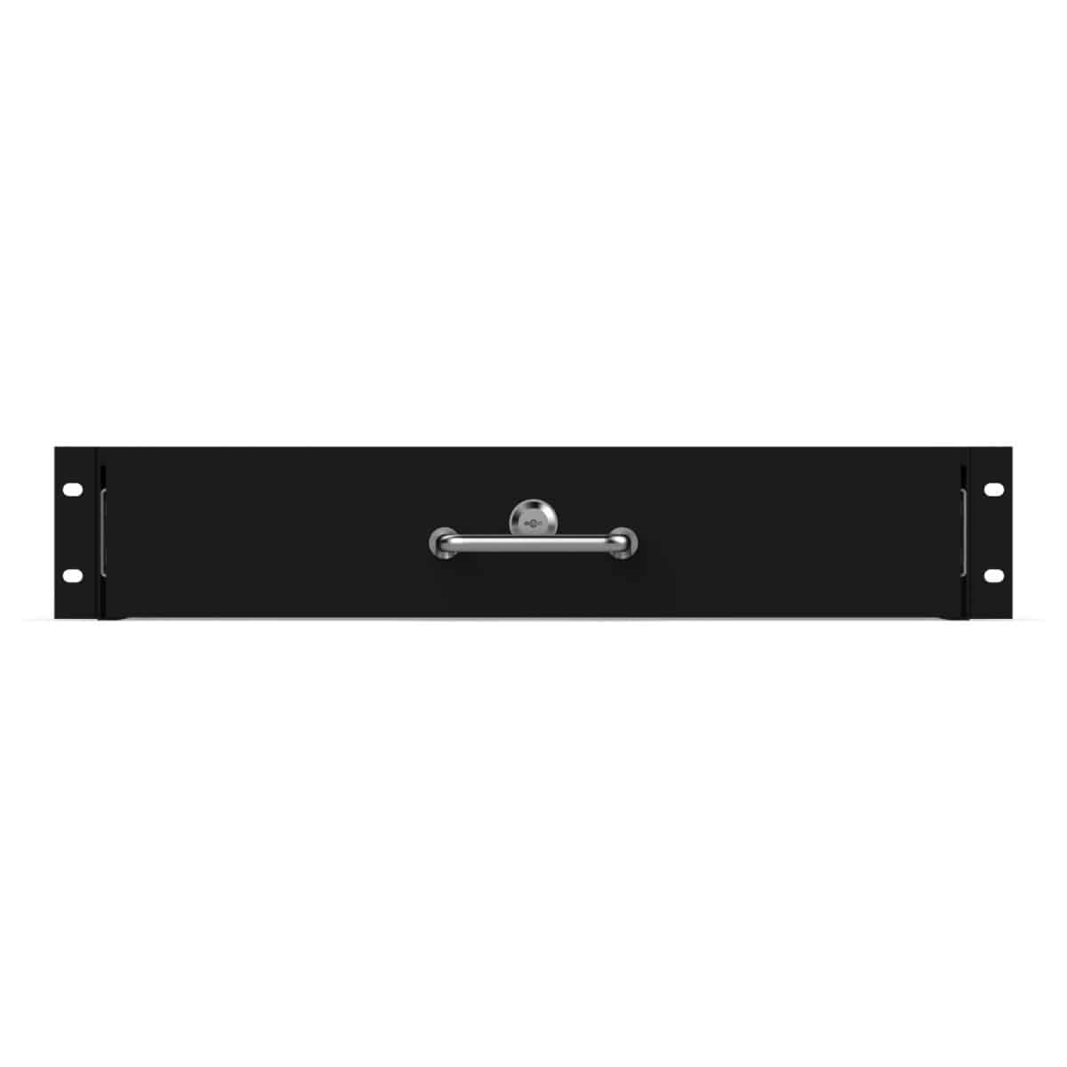 2U Mountable Rack Drawer With Key Lock, 330Mm Deep External, 22Kg Load, 1.5Mm Steel