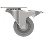 CARJET 2E-B 75mm-3″ Braked Rubber Swivel Castor