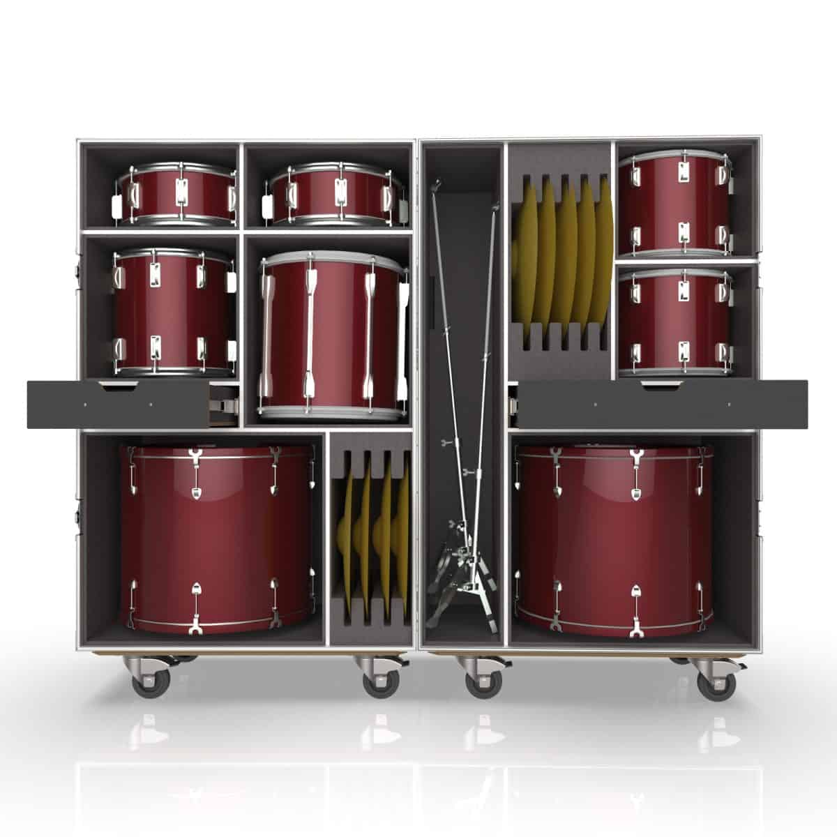 Road Case For Drum Kit-Red Rock