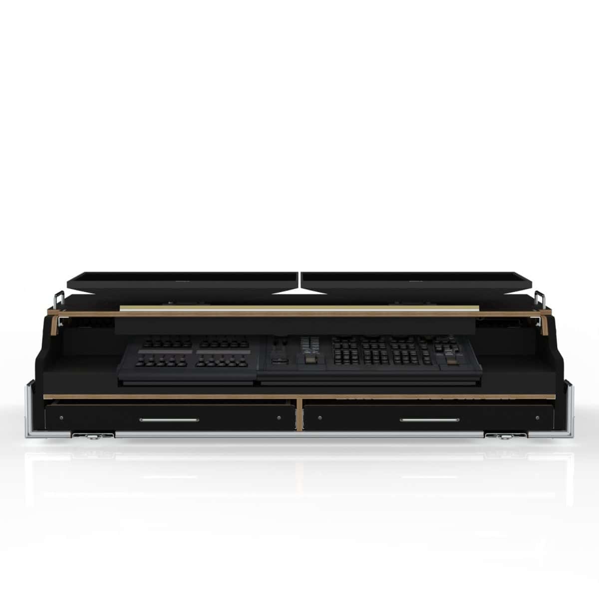 Lighting Console Road Case For Etc Ion Xe With Fader Wing, Led Ligth, Adjustable Monitor Stand For 2