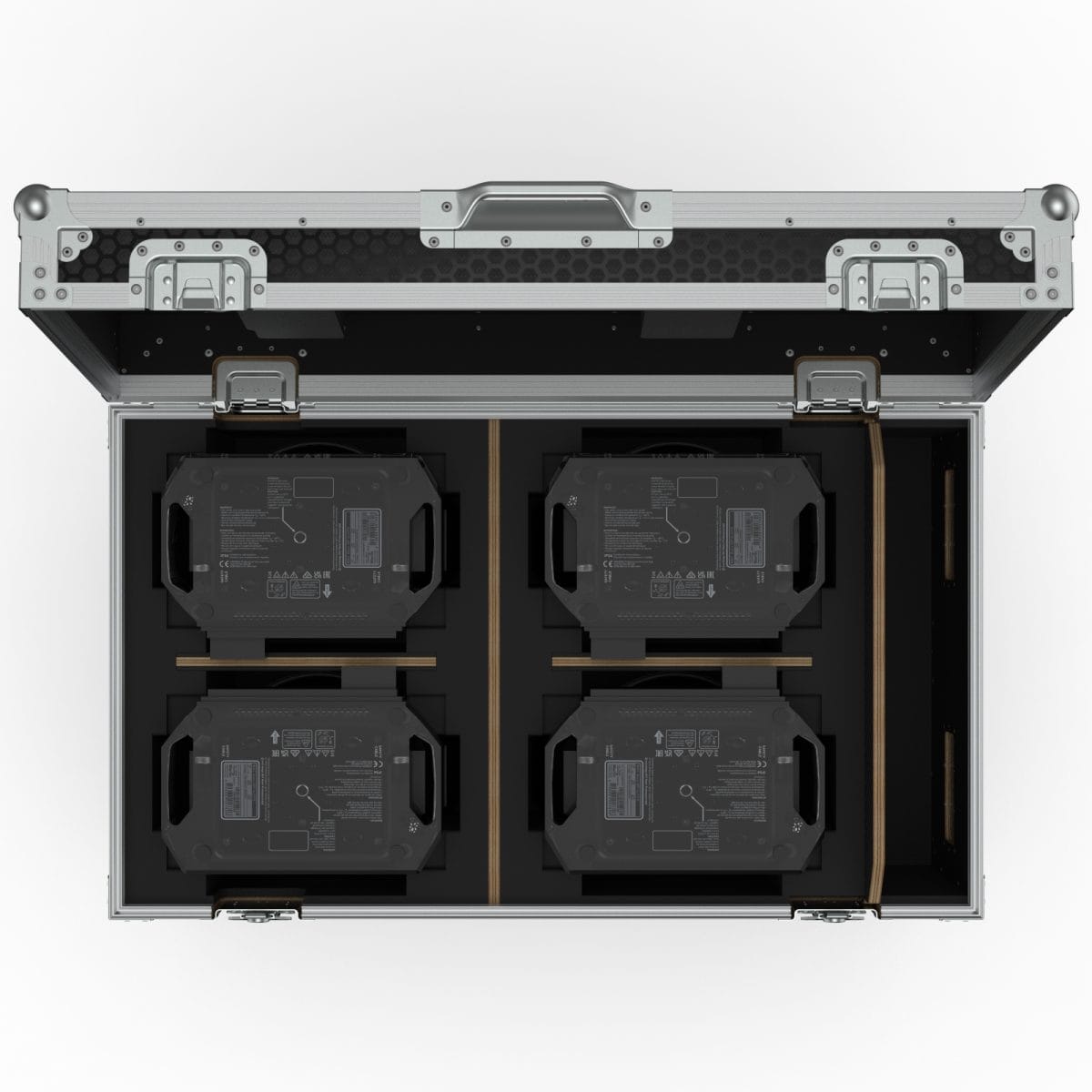 Moving Head Light Road Case For 4 Martin Mac Aura Xip With Storage Space