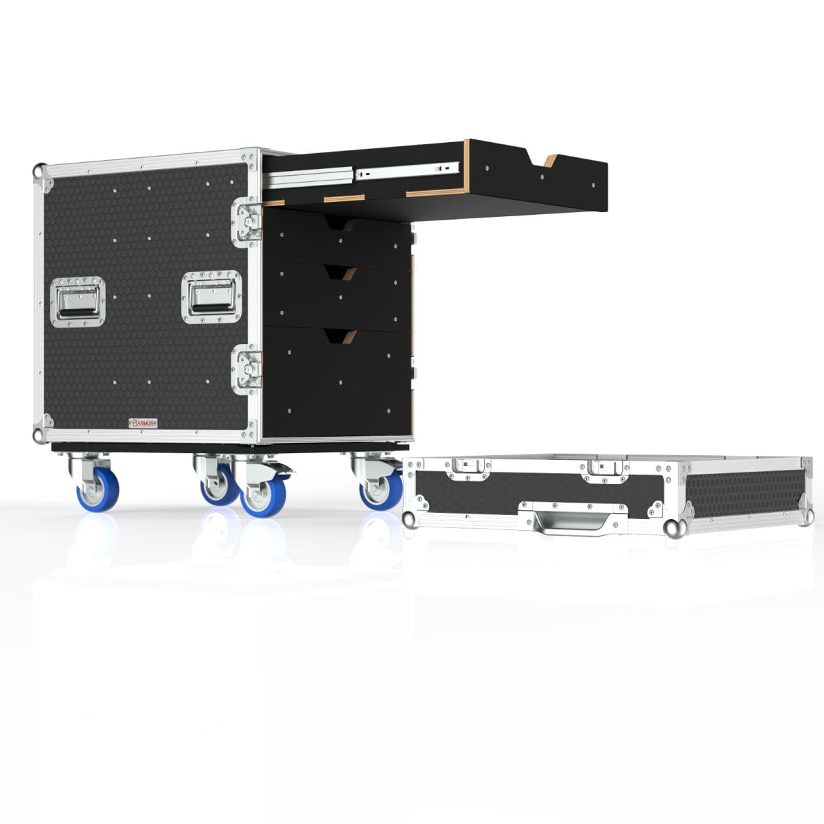 Drawer Case With Front Removable Lid, And Door Pocket, 4 Drawers