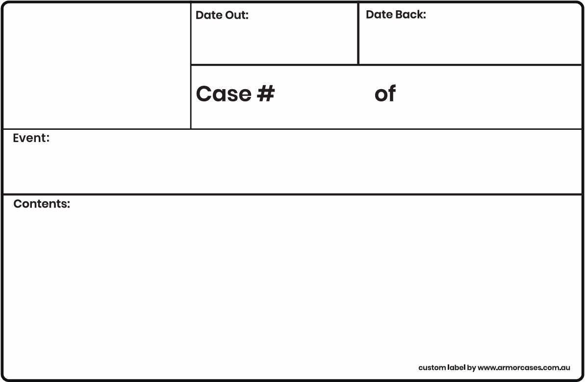 Armor Standard Road Case Touring Labels For Penn Elcom Label Dishes - Pack Of 50