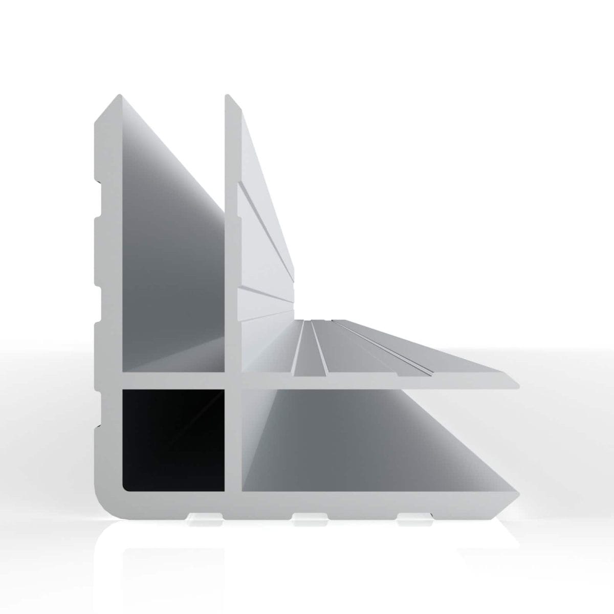 Da7 Aluminum Double Angled Extrusion, 30X30Mm, 7.2Mm Gap