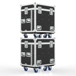a pair of boxes on wheels