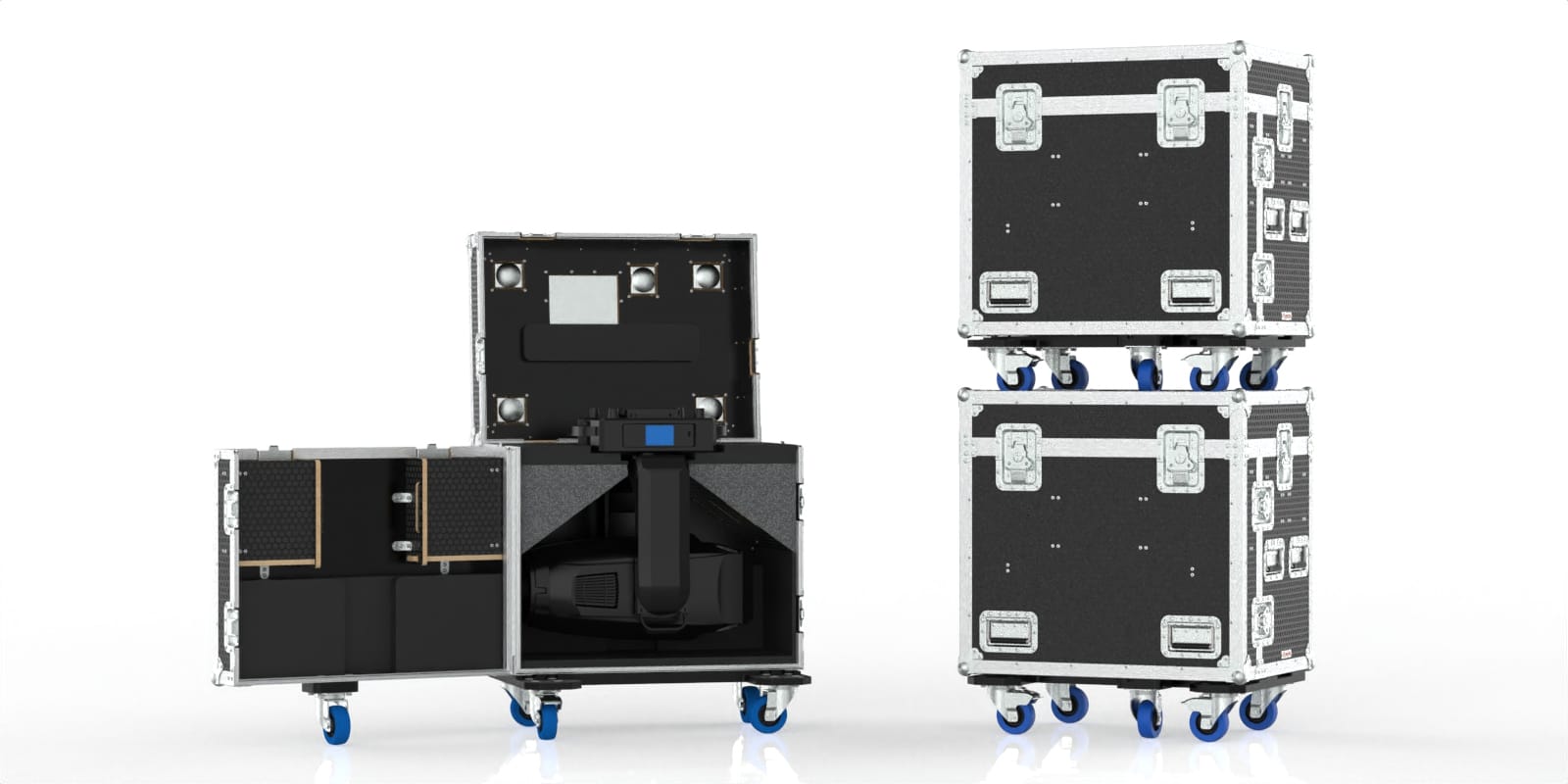 a group of boxes with wheels