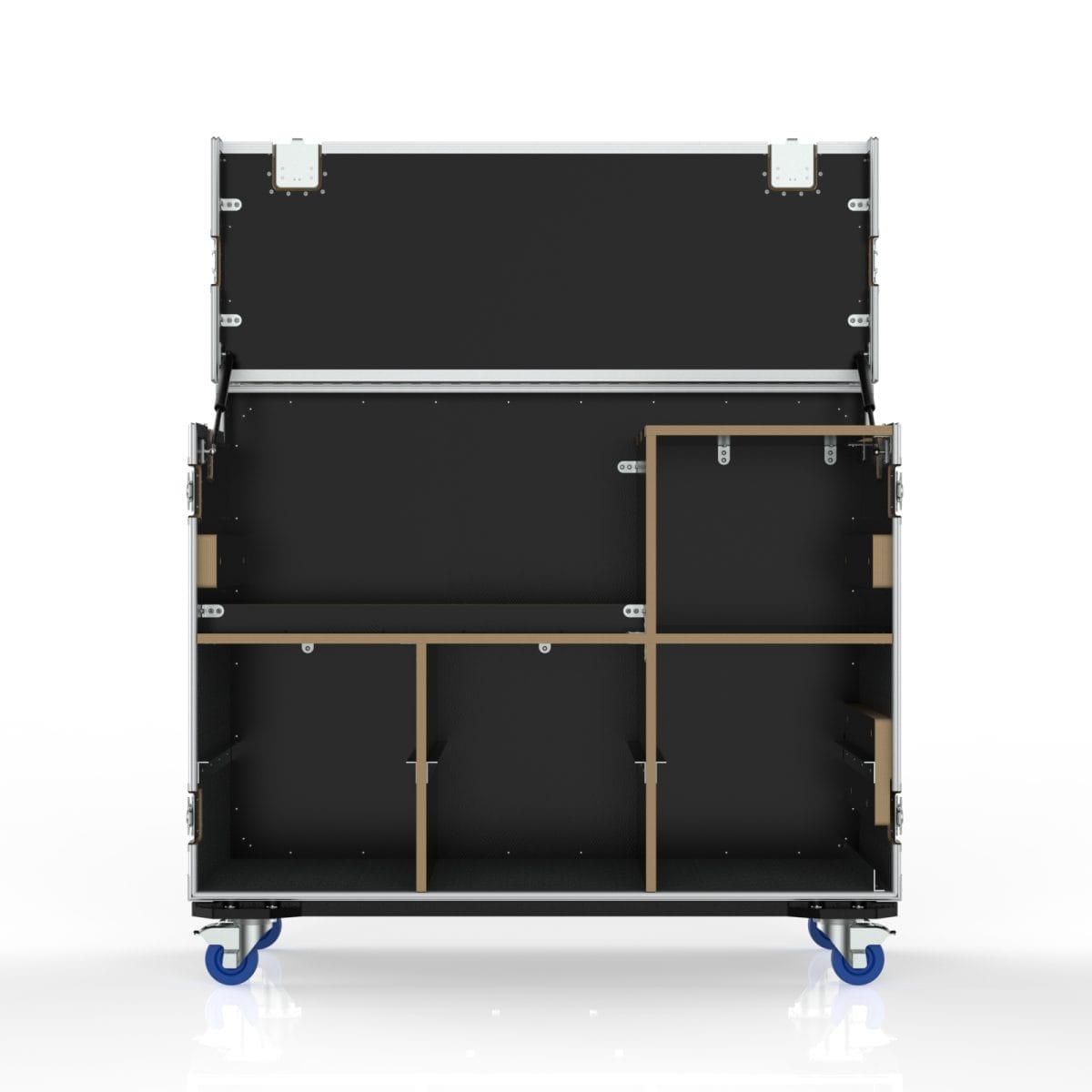 Compressor Workstation Case With Hinged Top Lid, Removable Front Lid With Legs