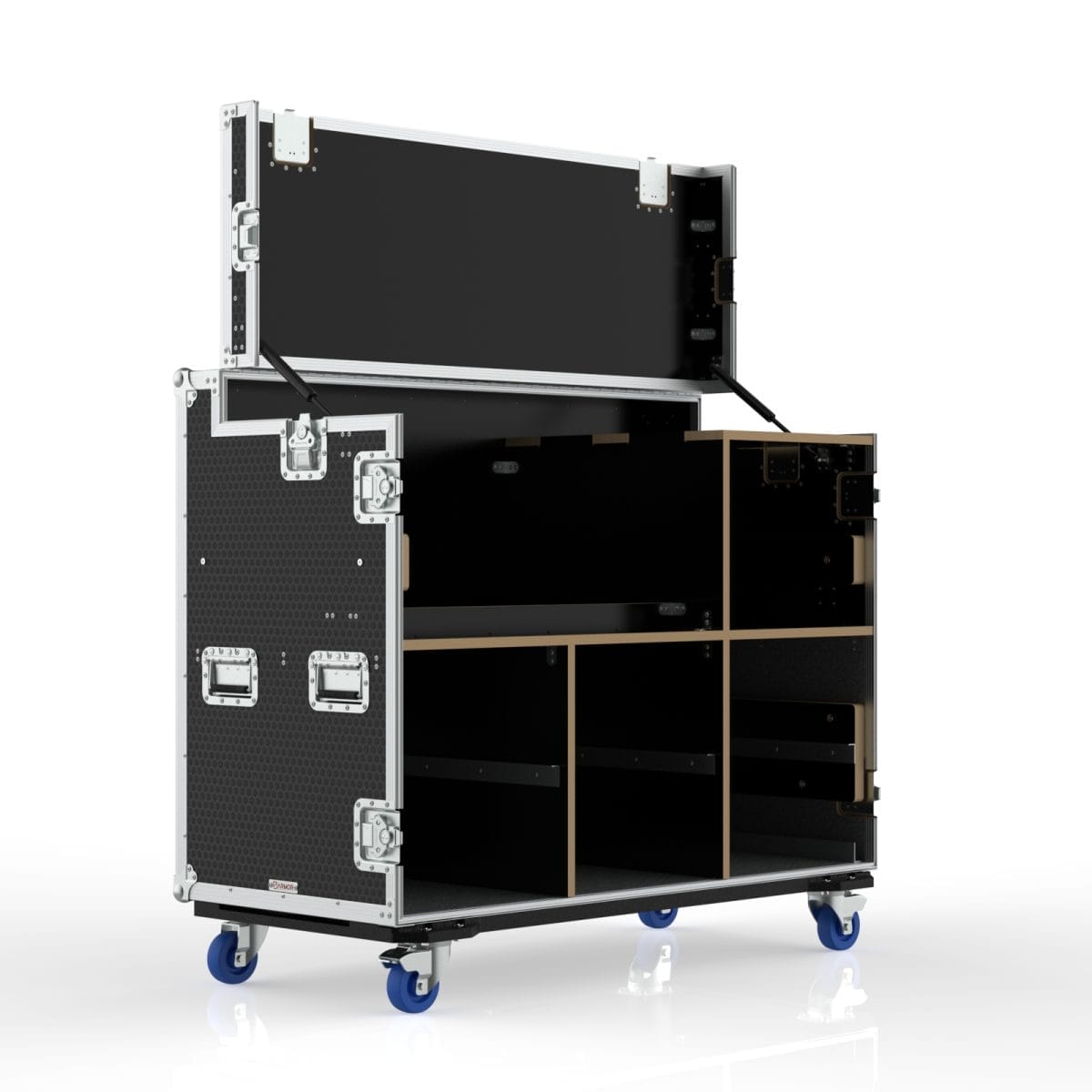 Compressor Workstation Case With Hinged Top Lid, Removable Front Lid With Legs