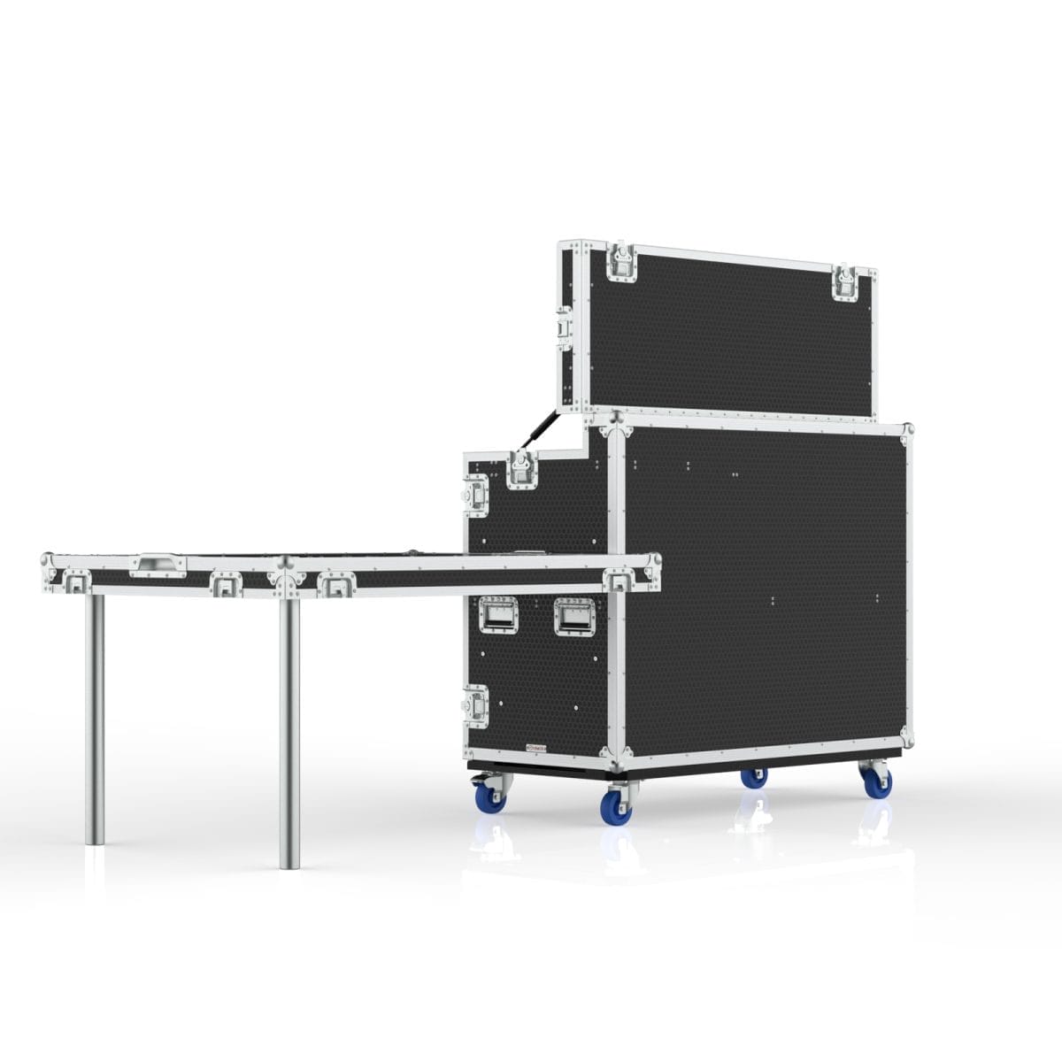 Compressor Workstation Case With Hinged Top Lid, Removable Front Lid With Legs