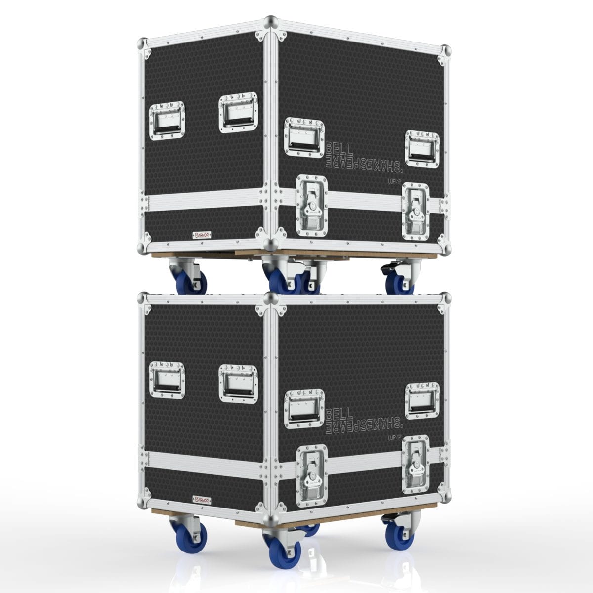 Speaker Case For Dual Meyer Upj-1P With K&Amp;M 2X 195-8 Adapters Spt. From Spk. Bs Engrav.