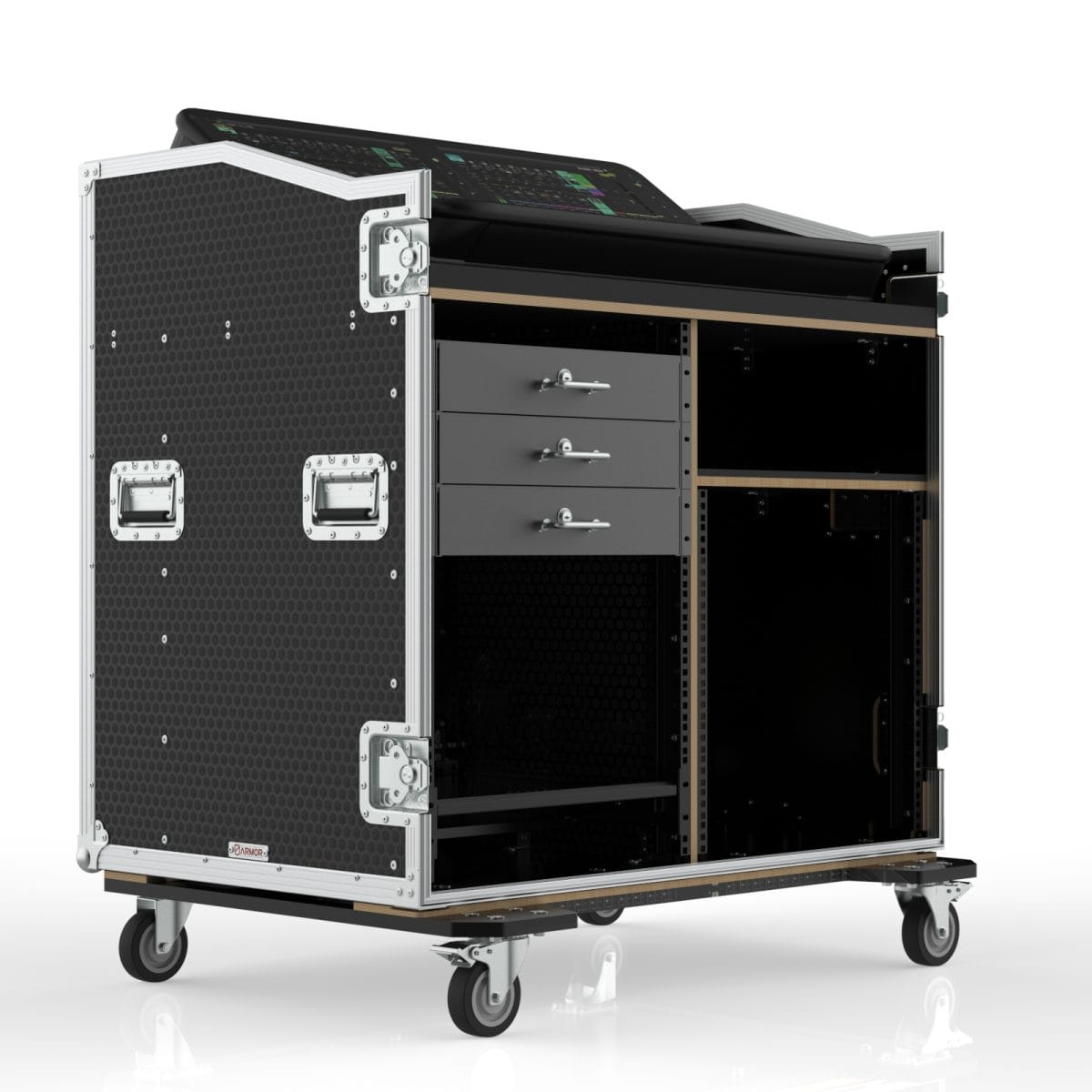 Armor Ws-Ax Series Workstation Road Case For Allen &Amp; Heath Avantis With 2 Rack Bays