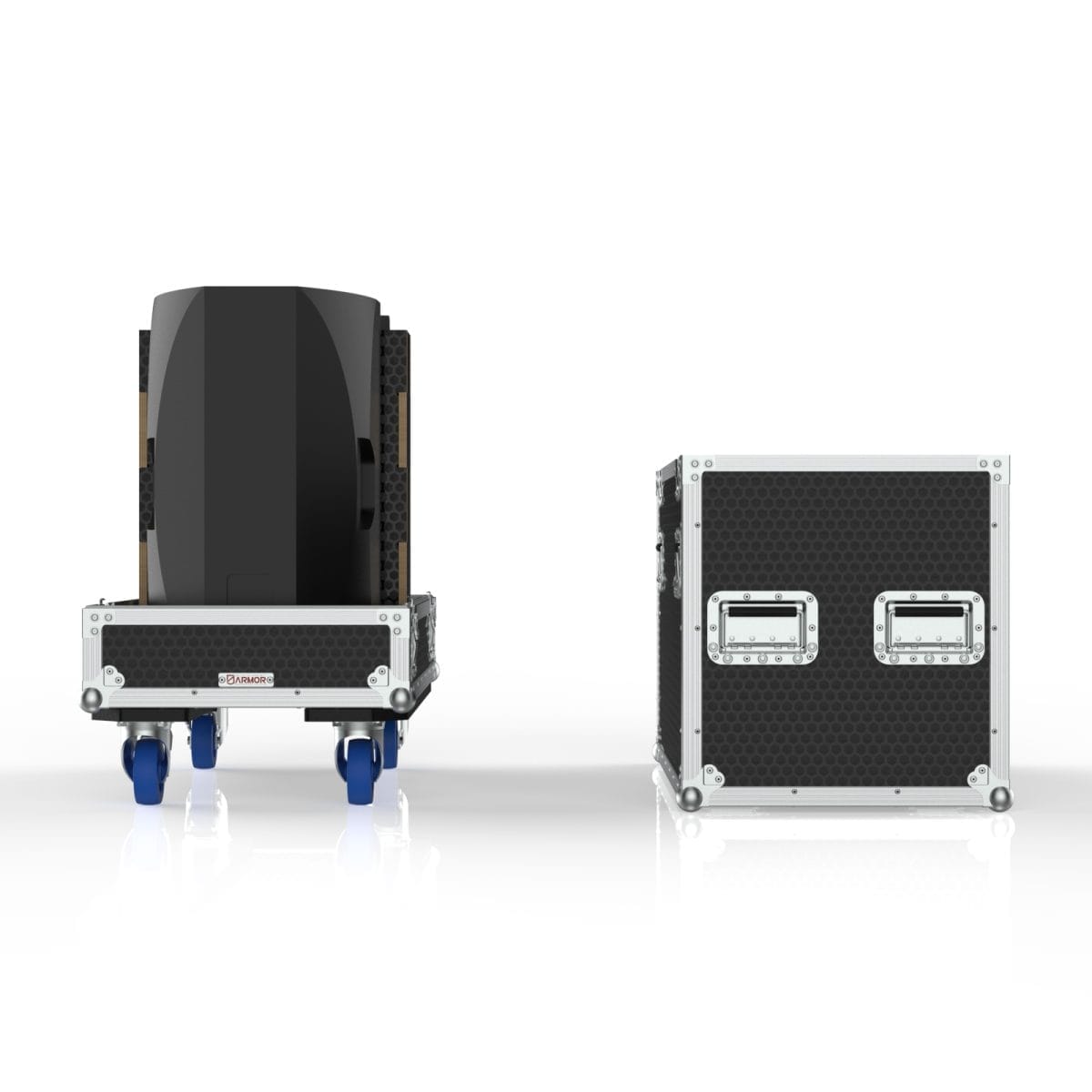 Speaker Road Case For Dual D&Amp;B E12-D Speakers With Center Storage Compartment
