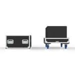 Speaker Road Case For Dual D&Amp;B E15X-Sub Speakers With Center Storage Compartment