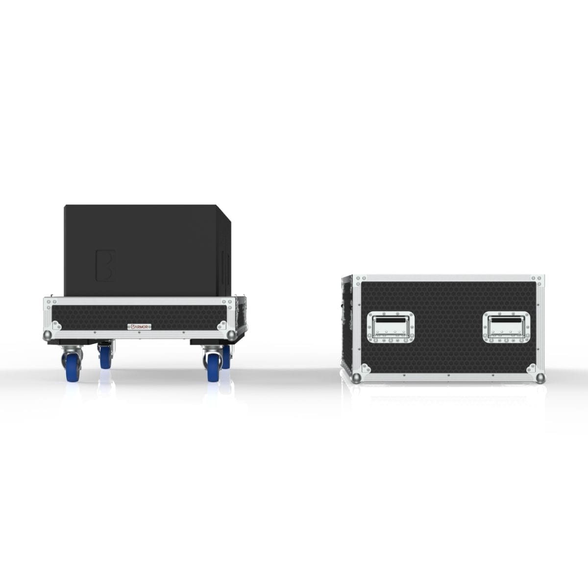 Speaker Road Case For Dual D&Amp;B E15X-Sub Speakers With Center Storage Compartment