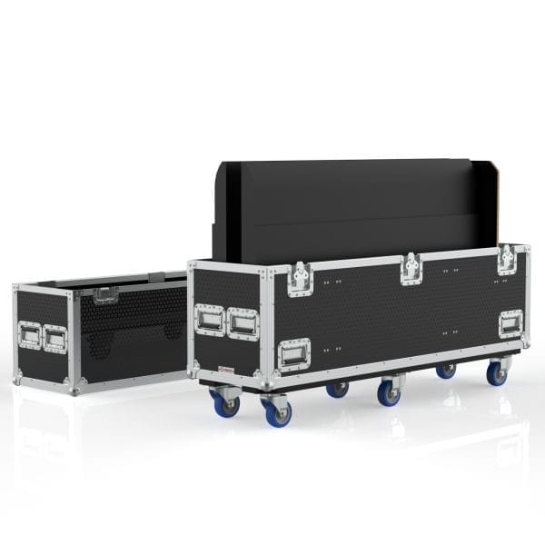 Road case for 2x SONY 55in KDX80L smart TV screens