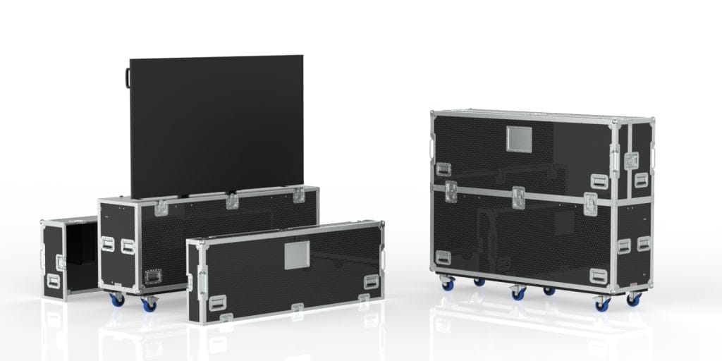 LG 75TR3DK road case wide angle view
