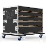 UTILITY DRAWER CASE WITH 5 DRAWERS FOAM LINED, FRONT AND REAR LID REMOVABLE WITH REMOVABLE LEGS