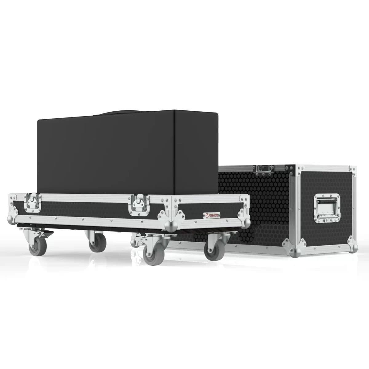 Isometric view from north-east showing amplifier access, shallow lid design, and under-amp storage