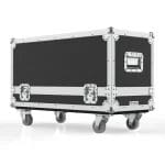 Isometric view of closed Marshall JVM410H amp case showing full exterior, reinforced edges, and compact touring design