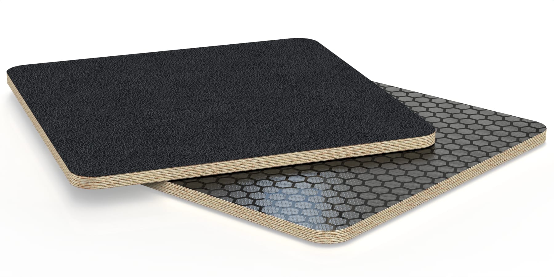 laminated birch plywood with hex pattern black
