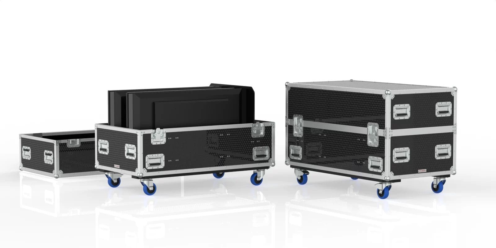 Road Case For 4X Hisense 43In 43Gm50D Tv Screens.wide Angle View