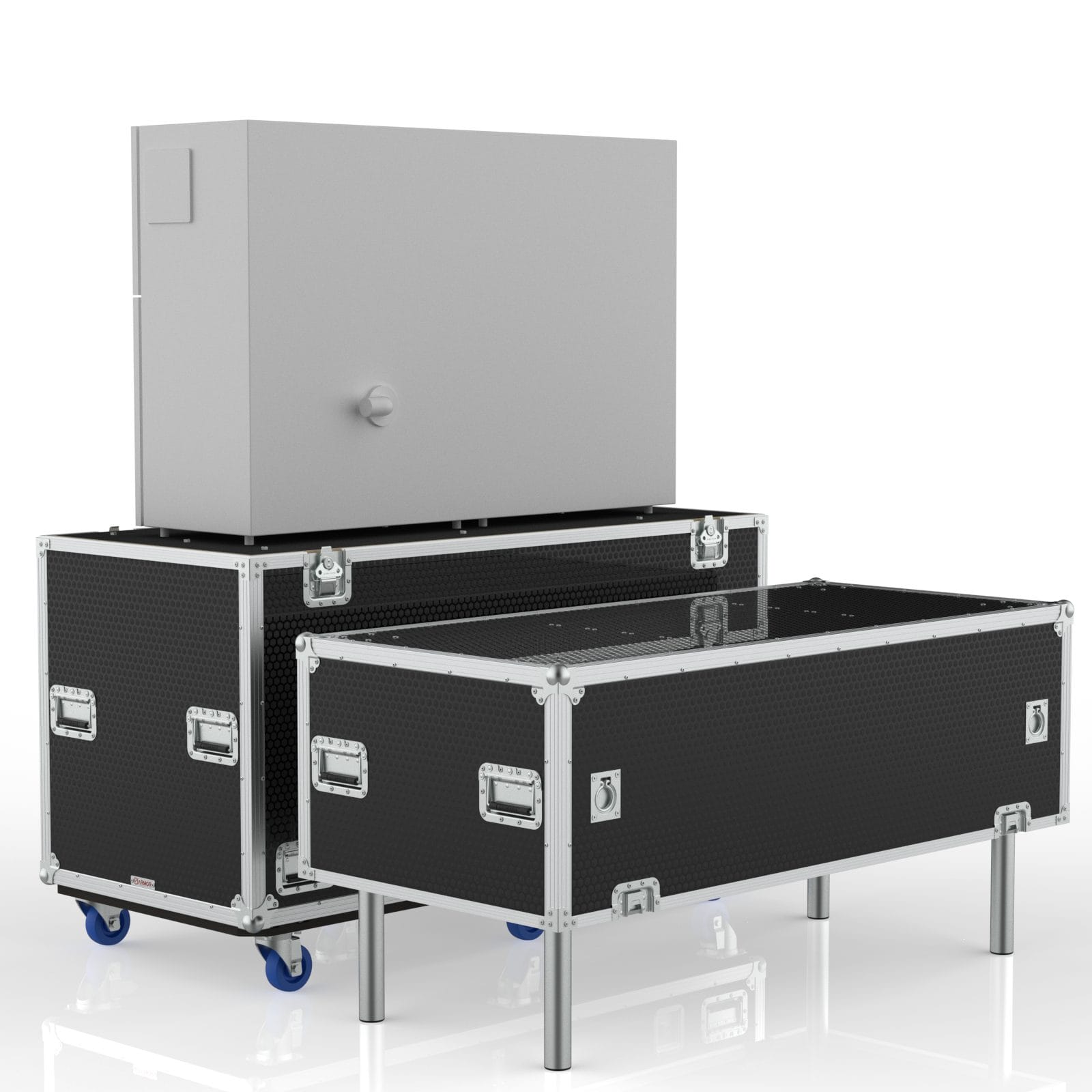 Transport Case With Motorized Lift For Elemission Coriosity Laser Imager-Isometric Functional View-Ne Transport Case With Motorized Lift For Elemission Coriosity Laser Imager