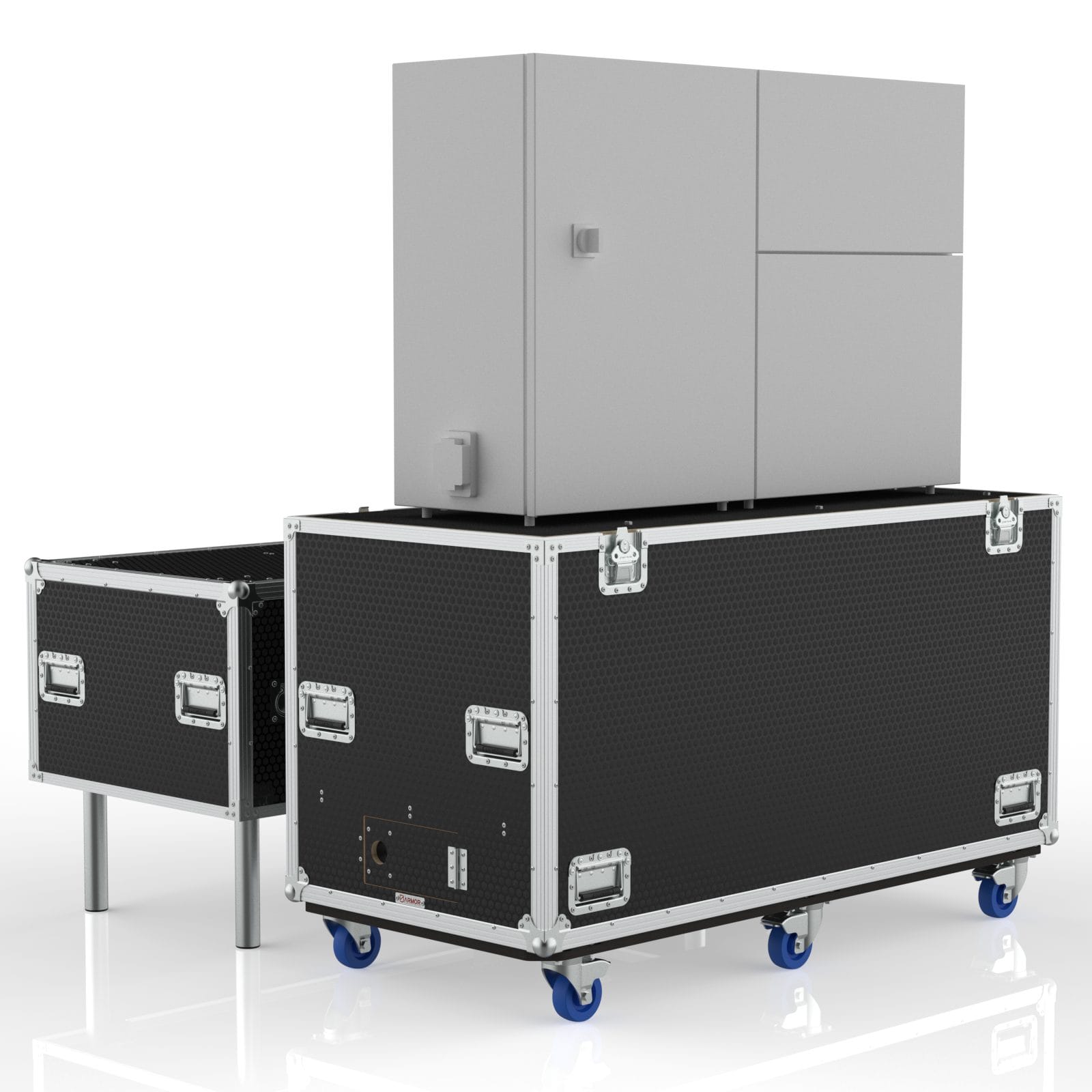 Transport Case With Motorized Lift For Elemission Coriosity Laser Imager-Isometric Functional View-Sw Transport Case With Motorized Lift For Elemission Coriosity Laser Imager