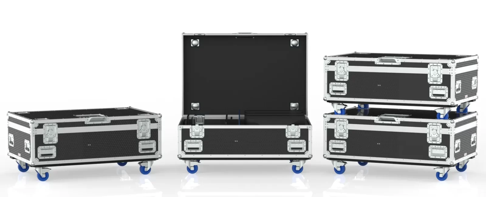 Road case for 6x 24in DELL P2418 monitors and stands